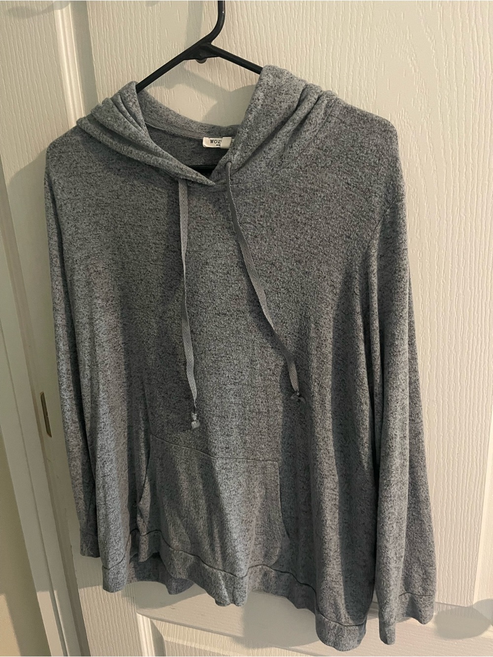 Workshop Republic Clothing Heather Gray/ bluish Hooded Sweatshirt